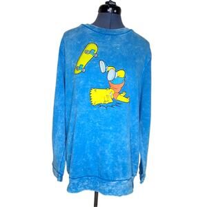 The Simpsons licensed blue crew neck sweatshirt Bart graphic XXL